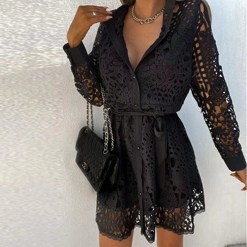 Robe Dentelle Élégante pour Femmes - Robe d'Été Chic et Confortable