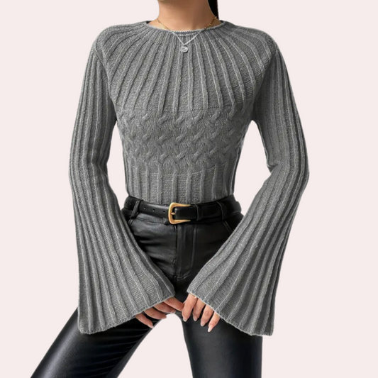 DENISE - Pull Moderne à Manches Évasées pour Femme