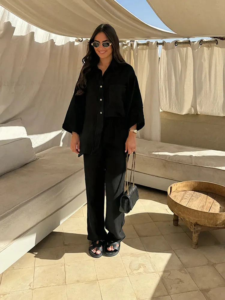 Lena - Pantalon et veste femme élégante avec poches