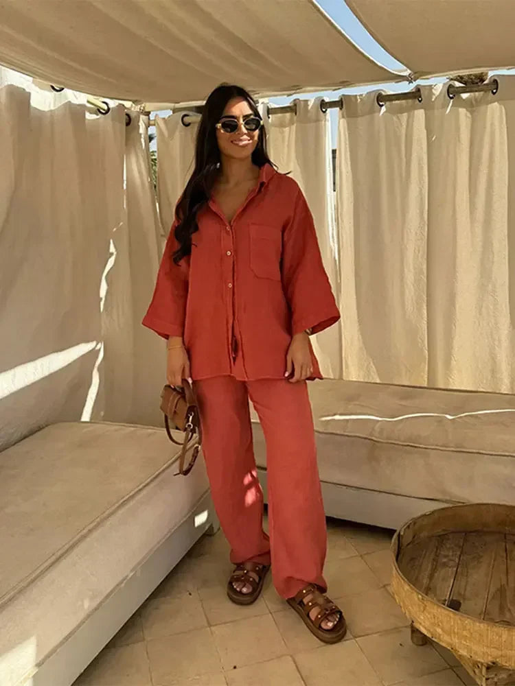 Lena - Pantalon et veste femme élégante avec poches - LuxeStyle