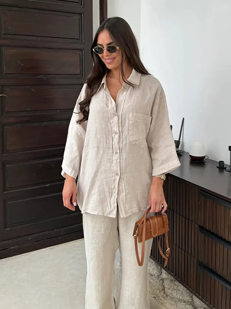 Lena - Pantalon et veste femme élégante avec poches