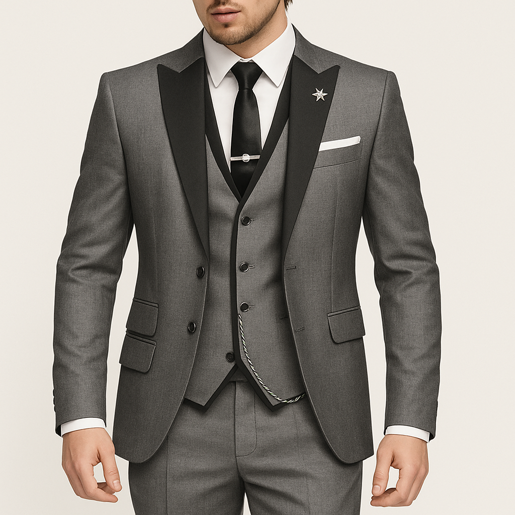 Costume Homme Élégant Rouge Bourgogne avec Cravate Noire