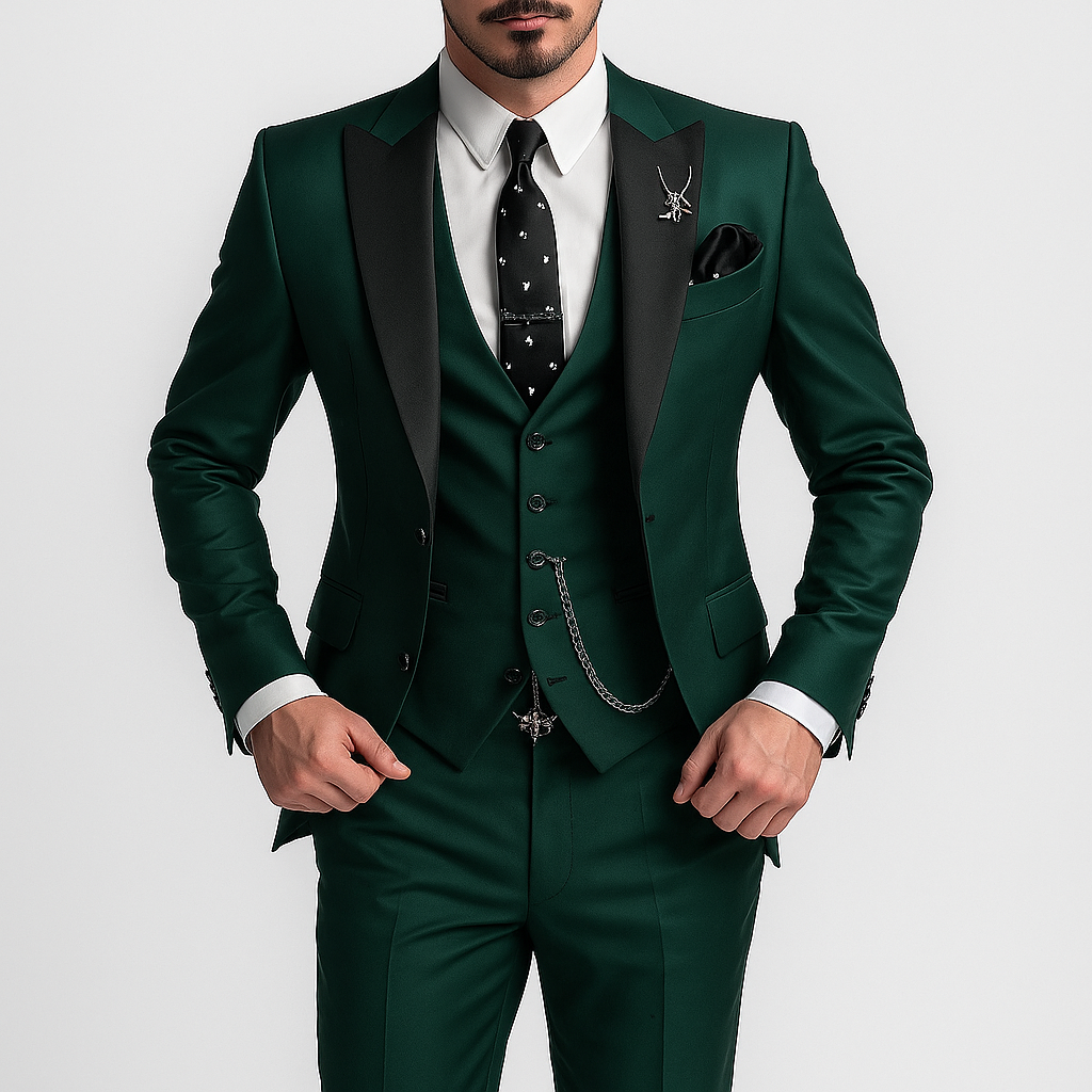 Costume Homme Élégant Rouge Bourgogne avec Cravate Noire