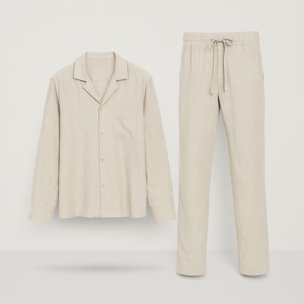 Pyjama Homme Lin Beige Confortable - LuxeStyle