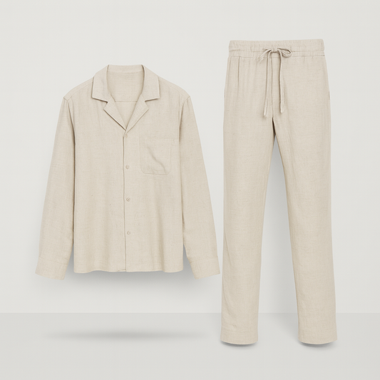 Pyjama Homme Lin Beige Confortable - LuxeStyle