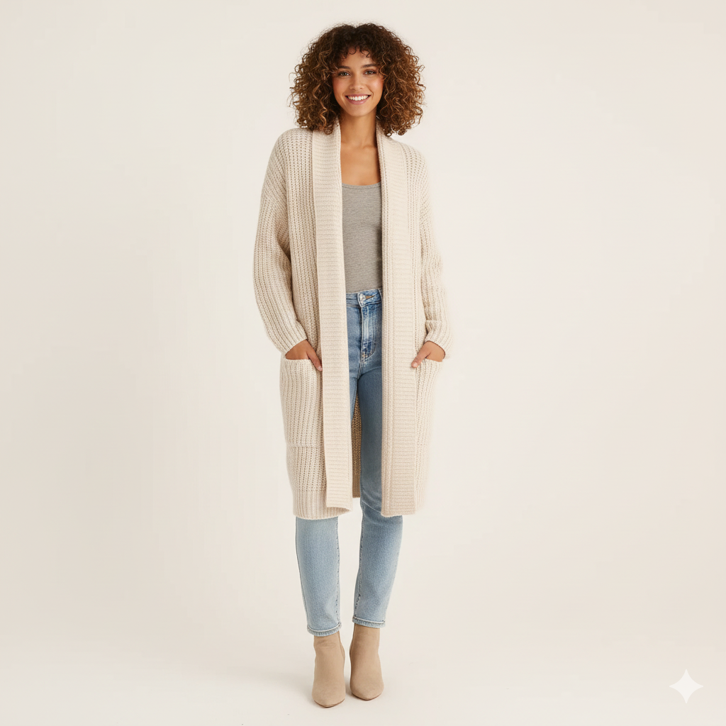 Cardigan Femme Chic Long en Tricot pour Toutes Saisons