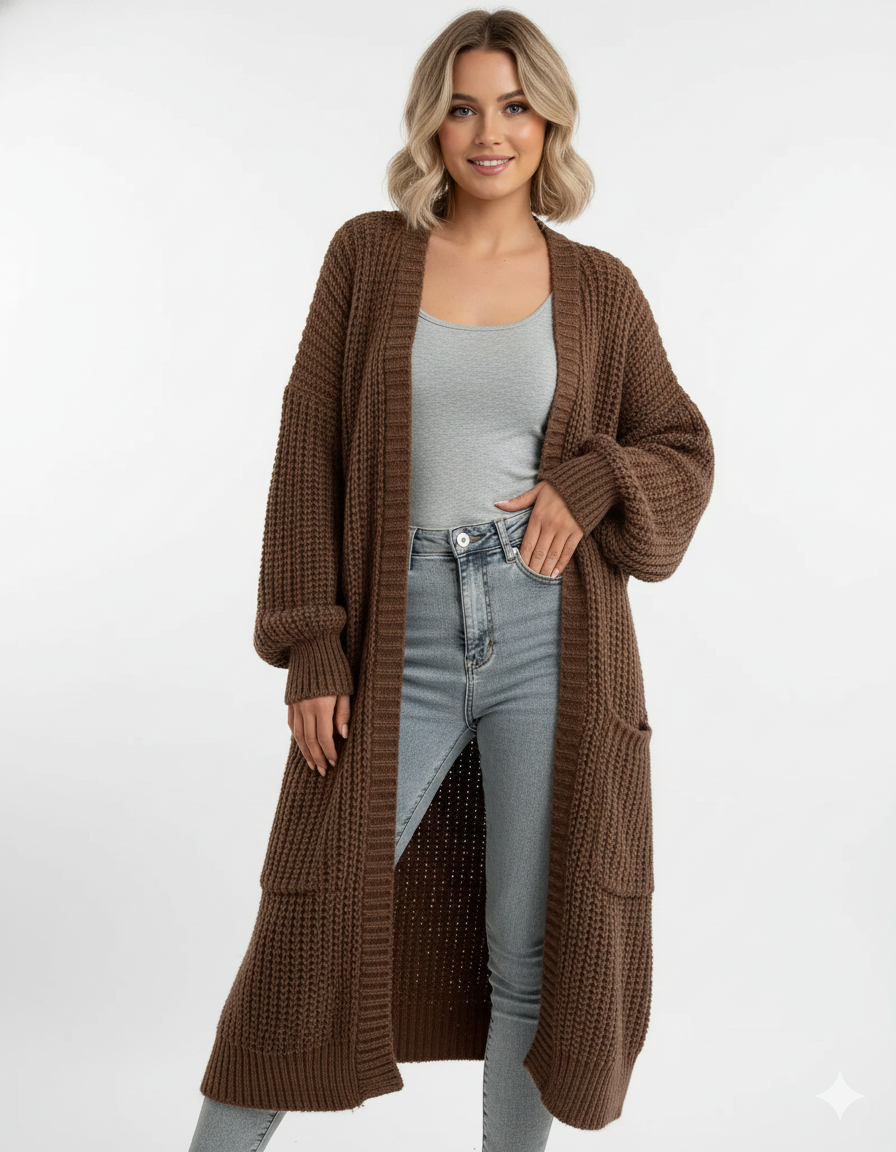 Cardigan Femme Chic Long en Tricot pour Toutes Saisons