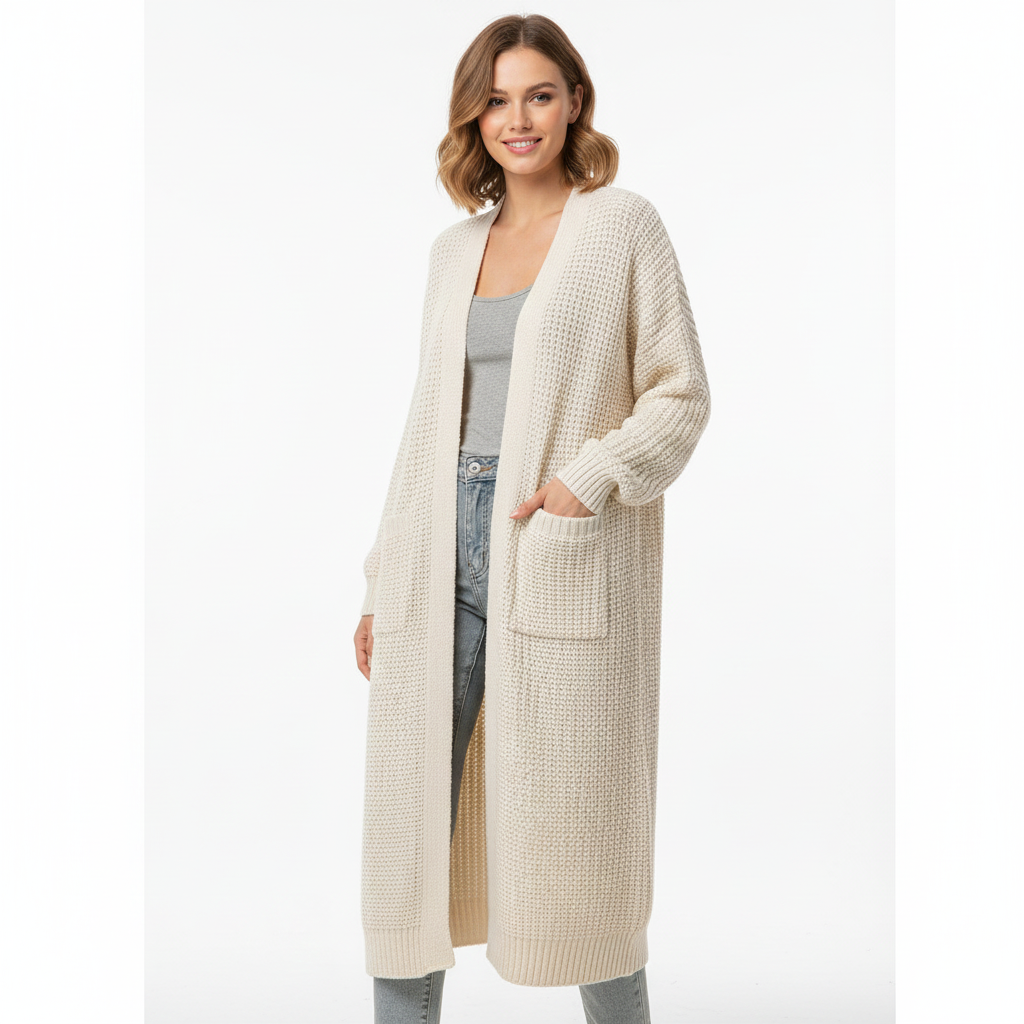Cardigan Femme Chic Long en Tricot pour Toutes Saisons
