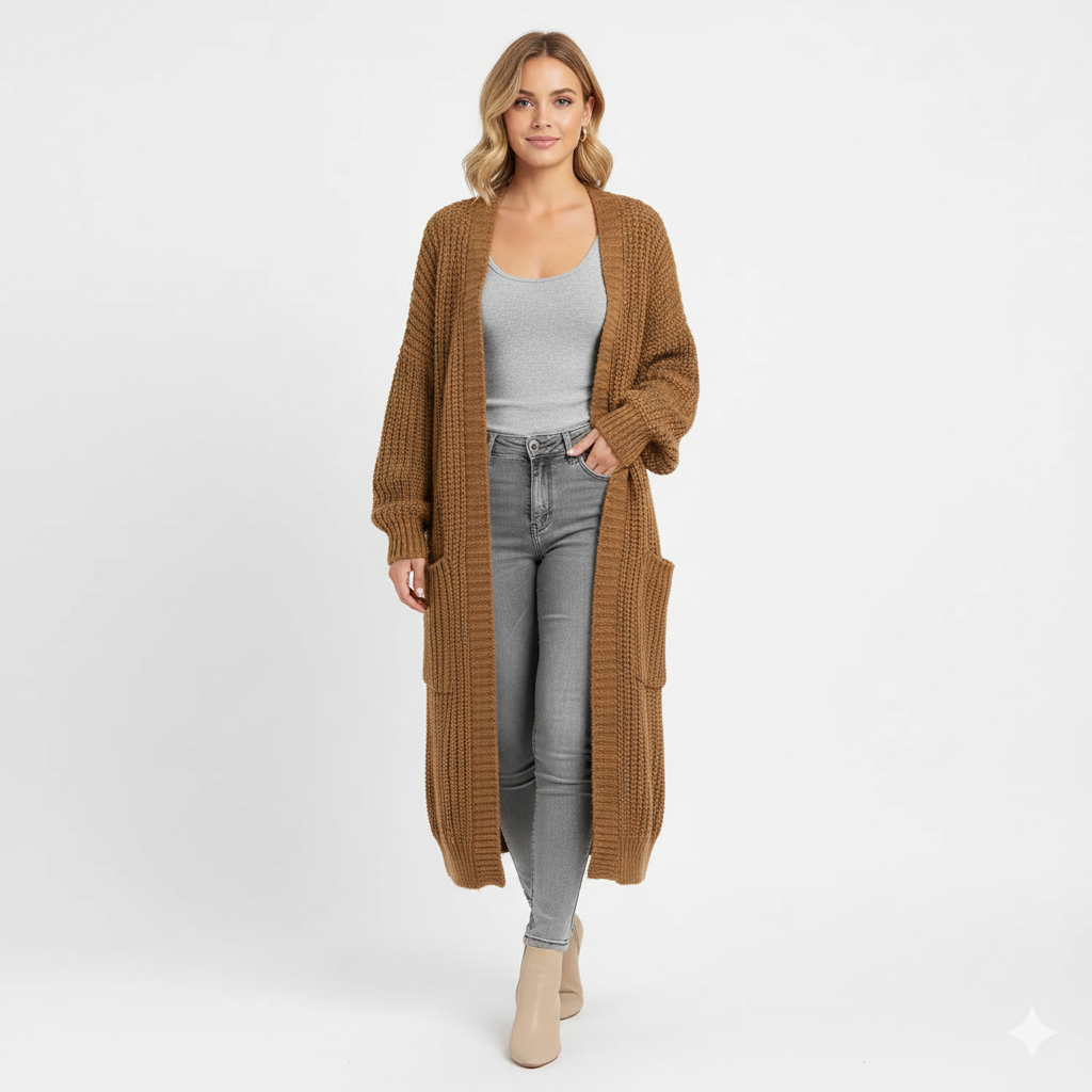 Cardigan Femme Chic Long en Tricot pour Toutes Saisons