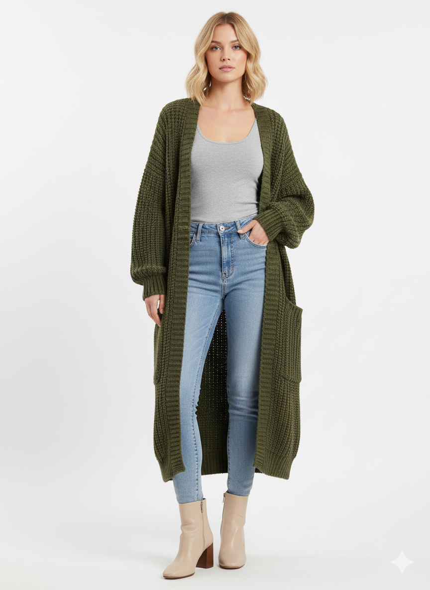 Cardigan Femme Chic Long en Tricot pour Toutes Saisons