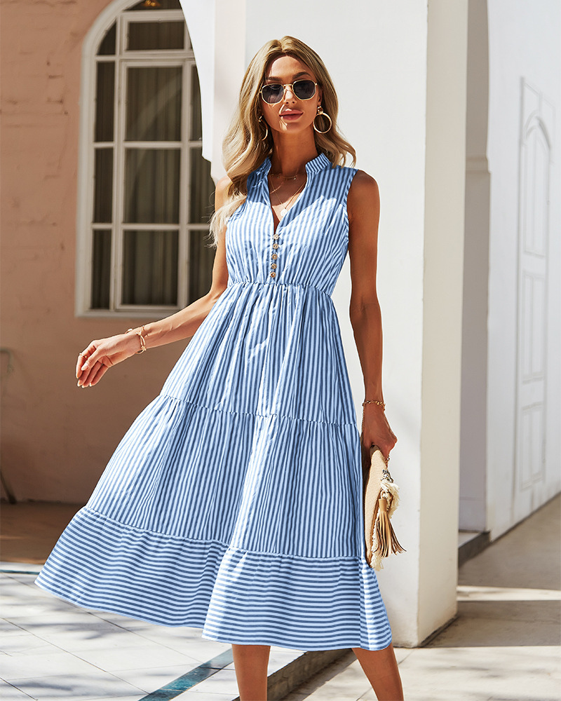 Robe Été Rayée pour Femme | Style Classique et Élégant - LuxeStyle