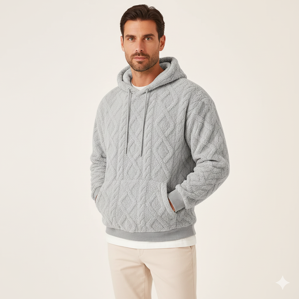 Hoodie Capuche Douillet pour Homme en Fleece - Sweat à Capuche Hiver Élégant
