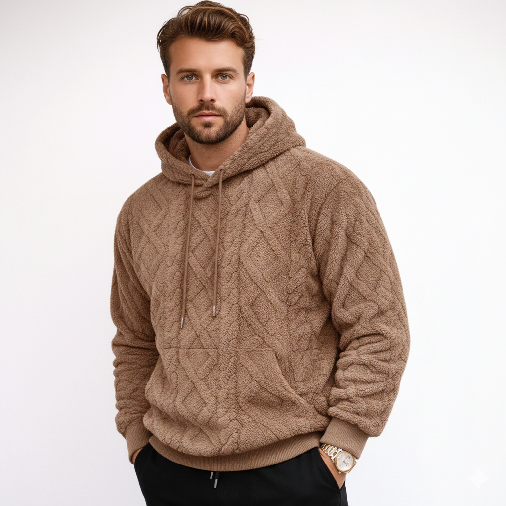Hoodie Capuche Douillet pour Homme en Fleece - Sweat à Capuche Hiver Élégant