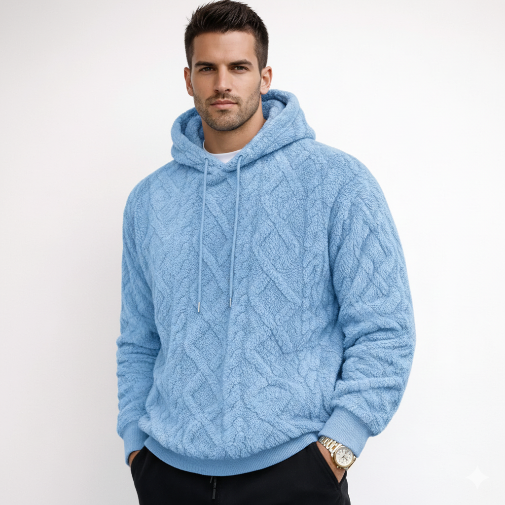 Hoodie Capuche Douillet pour Homme en Fleece - Sweat à Capuche Hiver Élégant