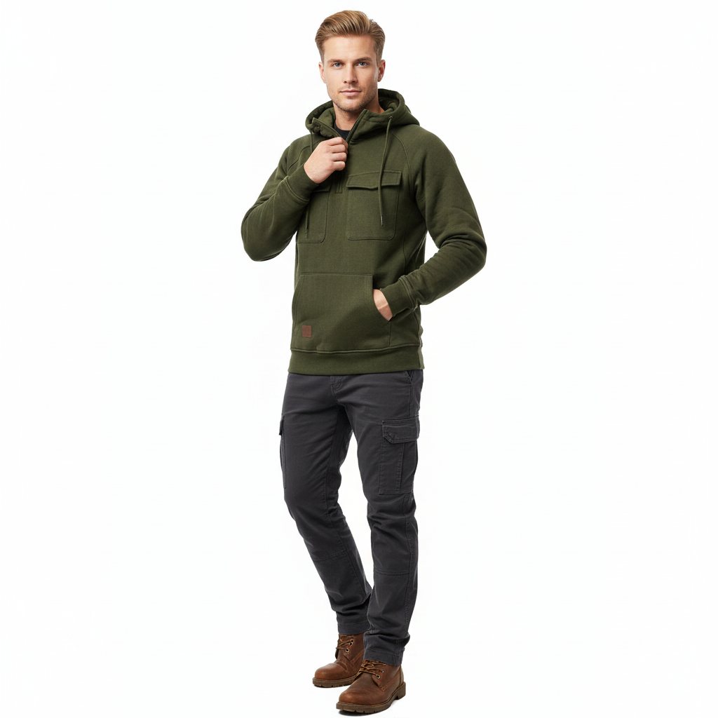Sweat à Capuche Homme Détente – Hoodie Regular Fit avec Poche avant