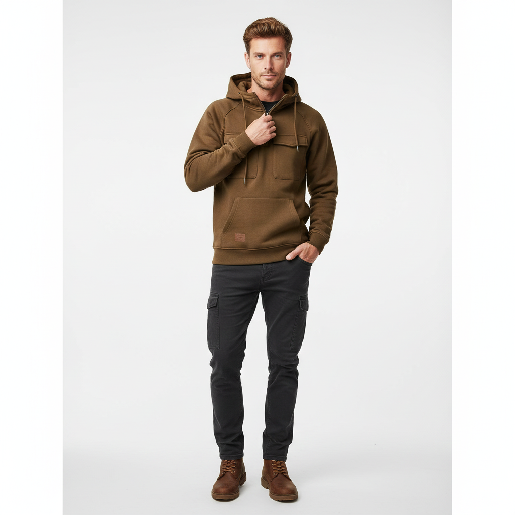 Sweat à Capuche Homme Détente – Hoodie Regular Fit avec Poche avant
