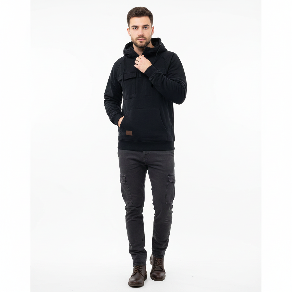 Sweat à Capuche Homme Détente – Hoodie Regular Fit avec Poche avant