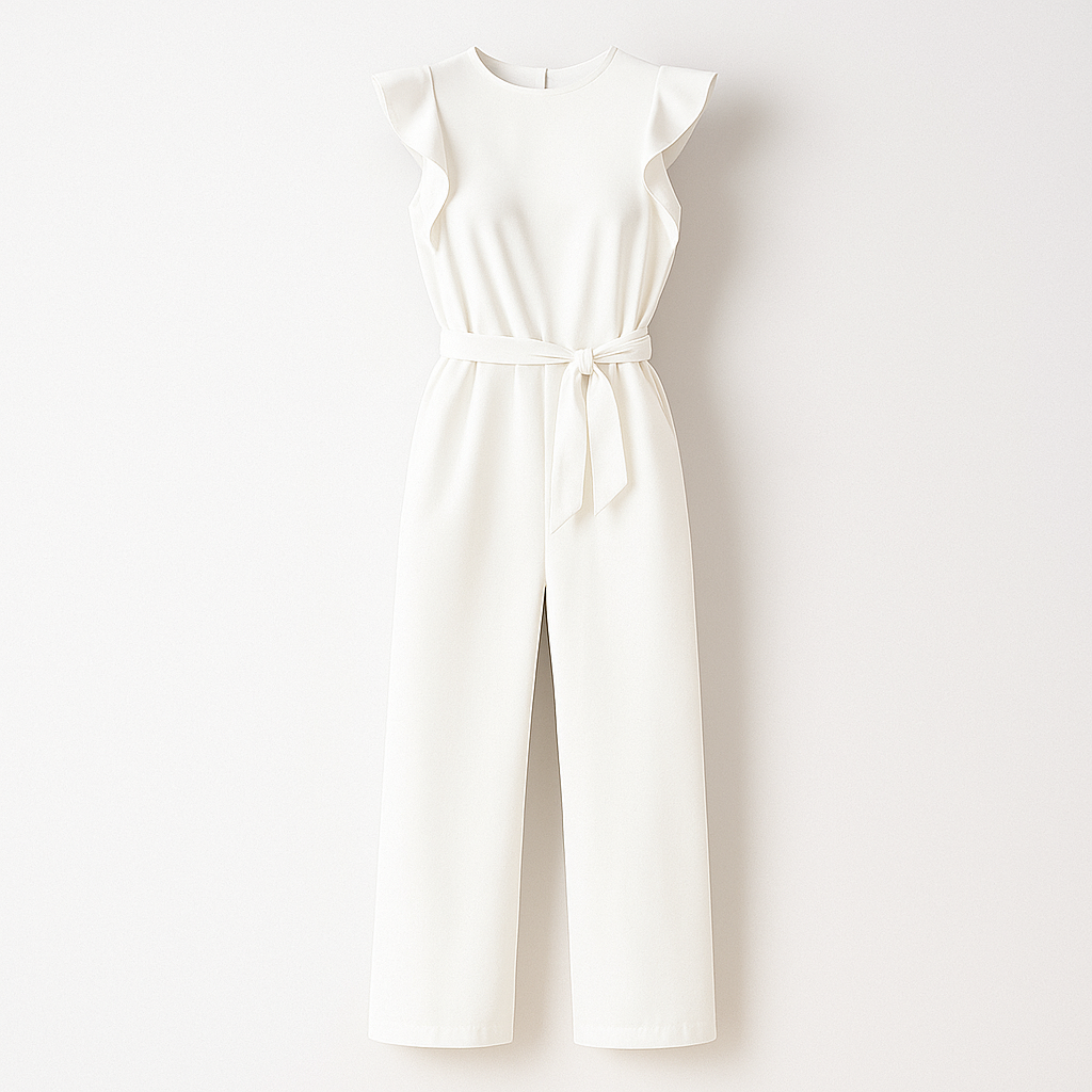 Robe Été Femme Beige Décolletée avec Ceinture