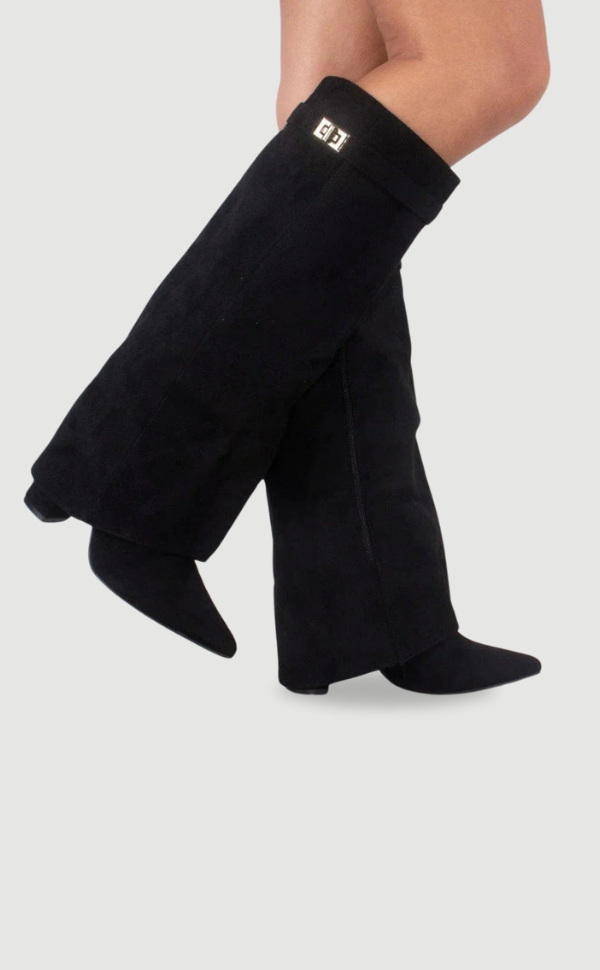 Bottes Femme Élégantes à Fermeture Or