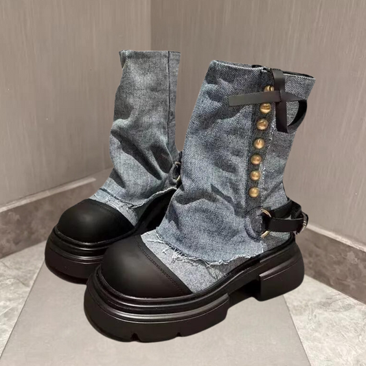 KEONA - Bottes en Jean Tendance pour Femmes
