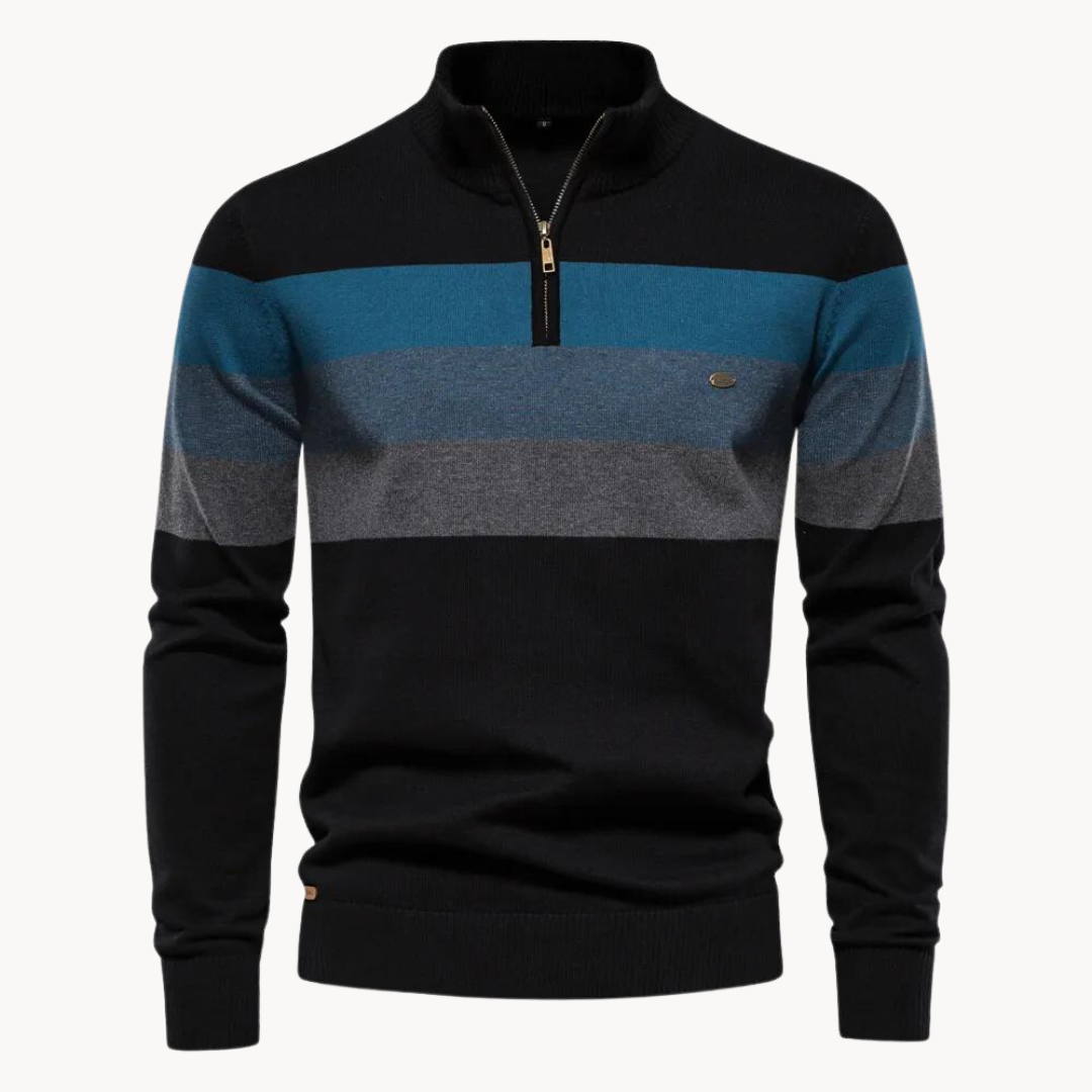 Pull à manches longues rayé coloré homme hiver