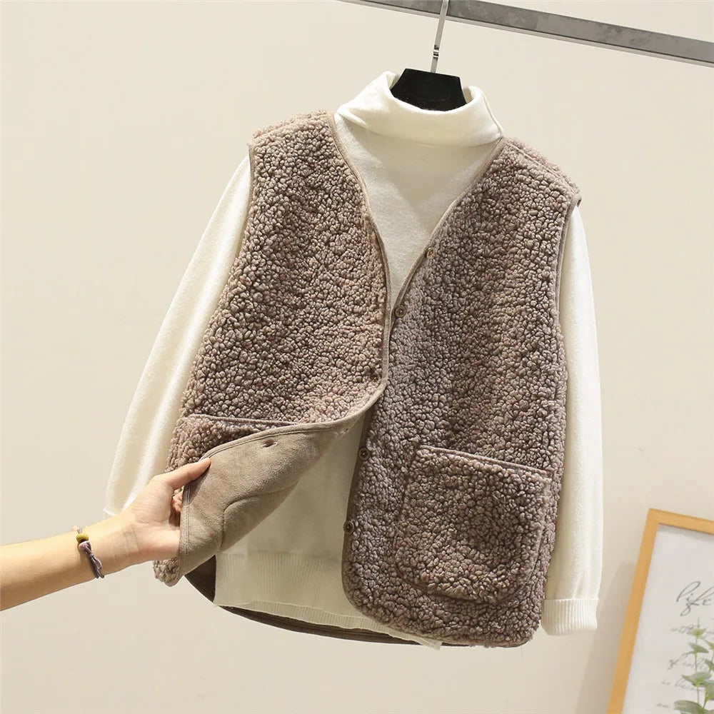 Gilet Femme Douillet sans Manches – Effet Peluche Chaud et Léger