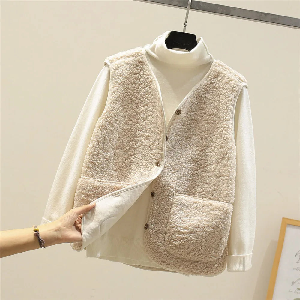Gilet Femme Douillet sans Manches – Effet Peluche Chaud et Léger - LuxeStyle
