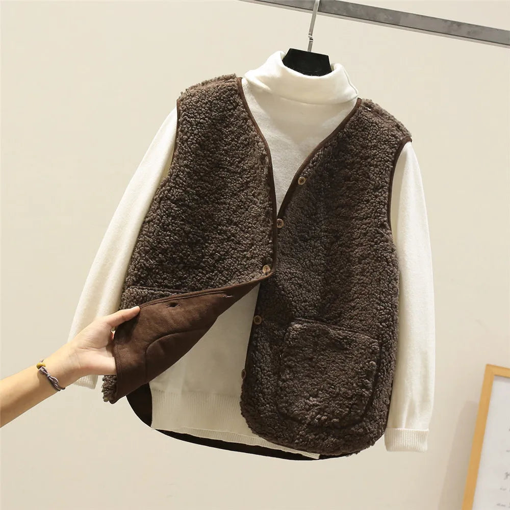 Gilet Femme Douillet sans Manches – Effet Peluche Chaud et Léger