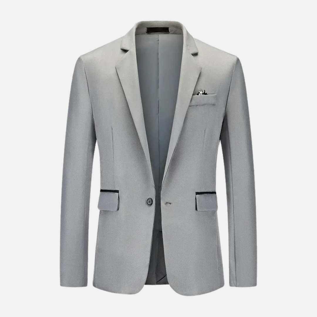 Veste Homme Blanche Stylishe avec Poches et Col Relevé