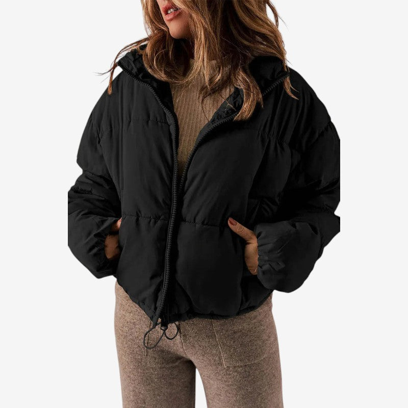 Veste Capuche Zippée avec Poches Côtelées