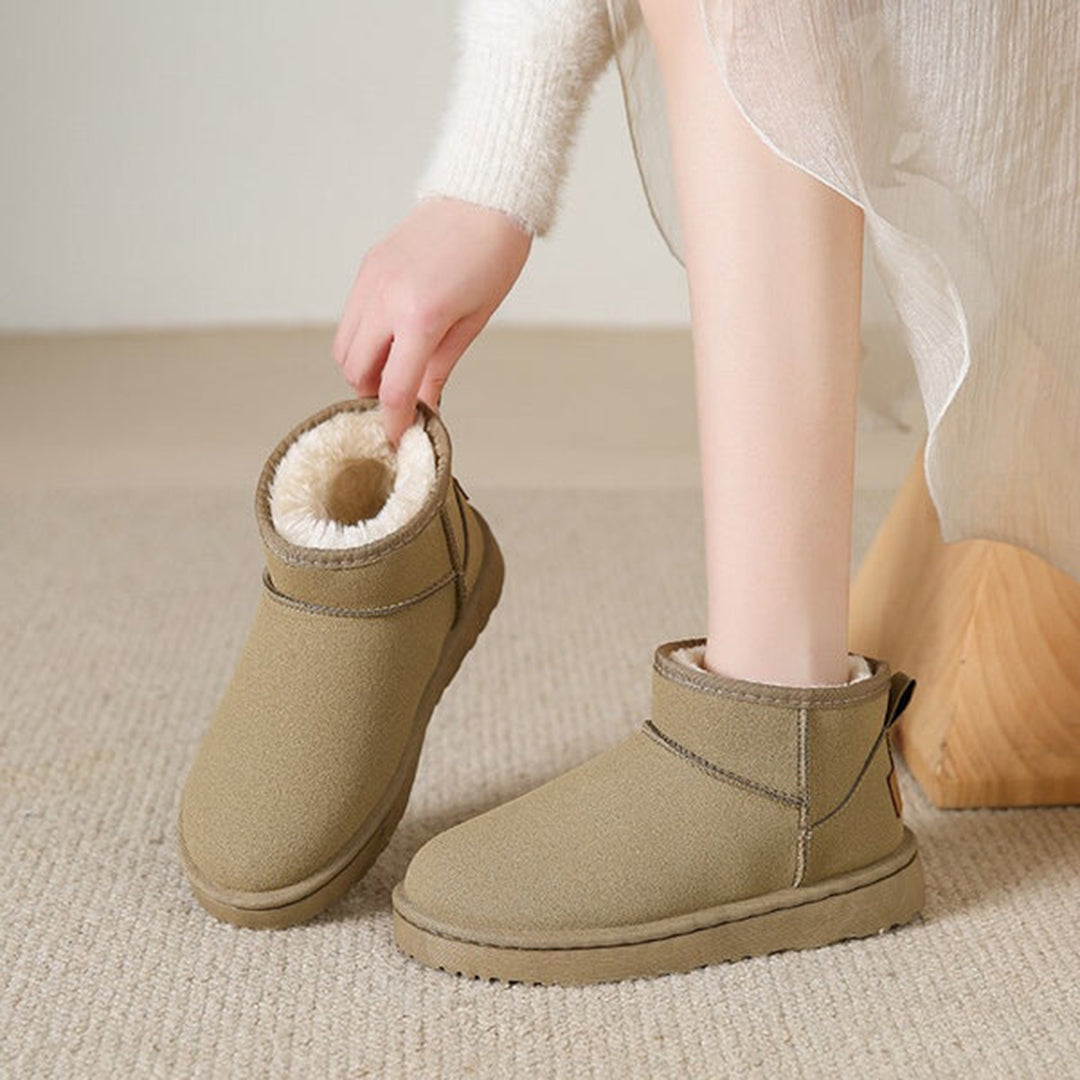 Bottes cuir brun doublées fourrure pour femme