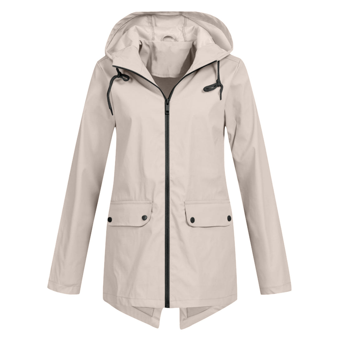 Manteau de Pluie Femme Élégant Léger avec Capuche Réglable