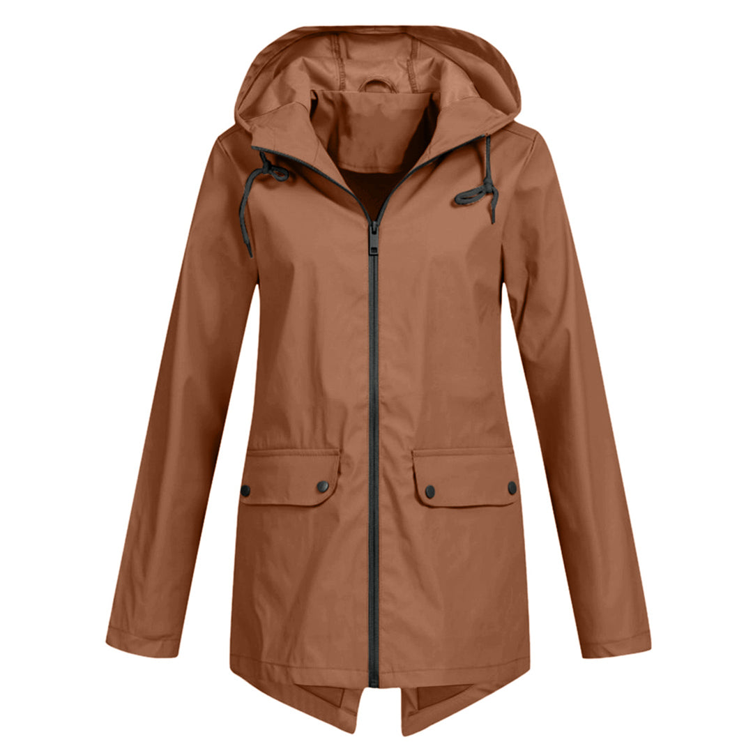 Manteau de Pluie Femme Élégant Léger avec Capuche Réglable