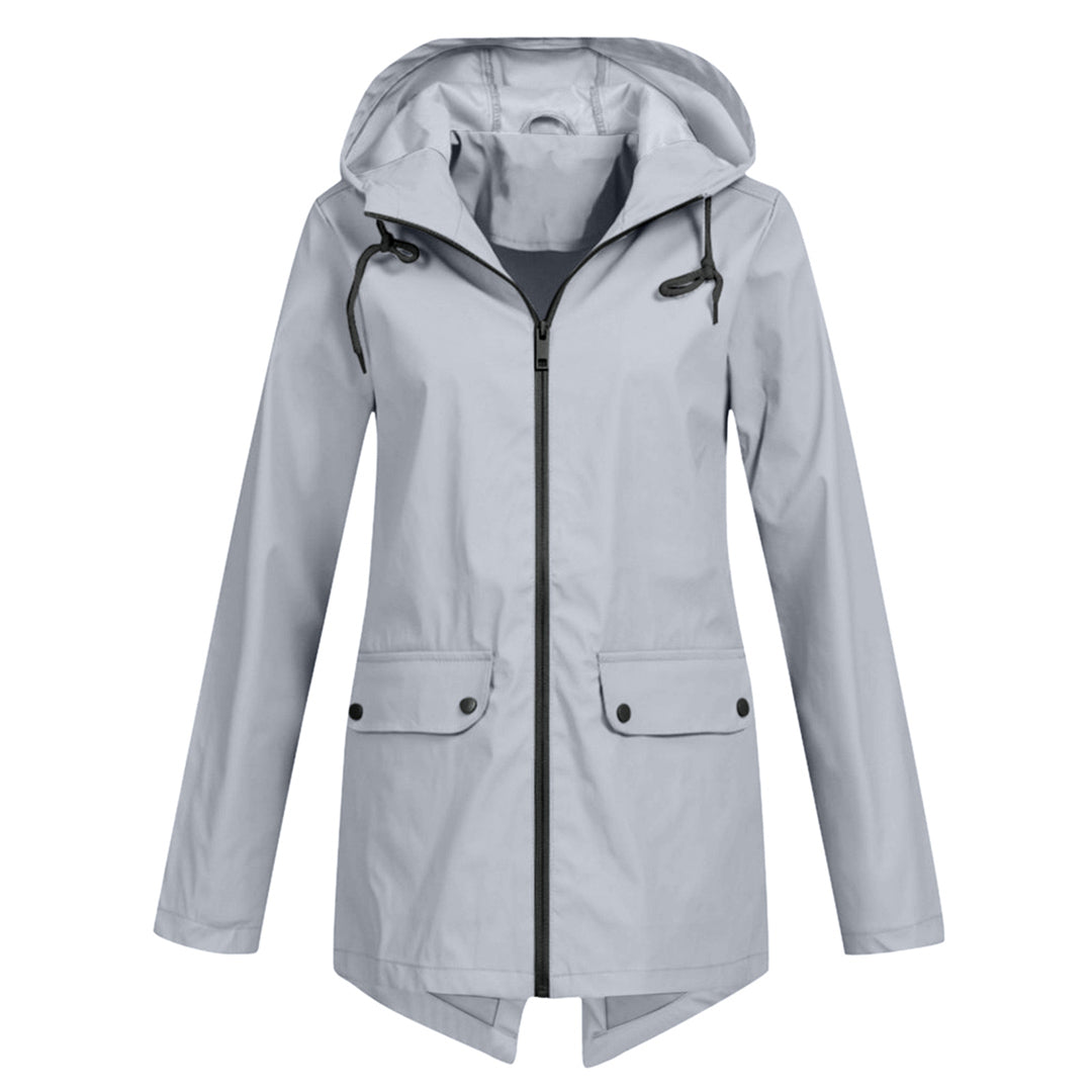 Manteau de Pluie Femme Élégant Léger avec Capuche Réglable