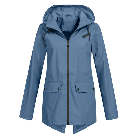Manteau de Pluie Femme Élégant Léger avec Capuche Réglable - LuxeStyle