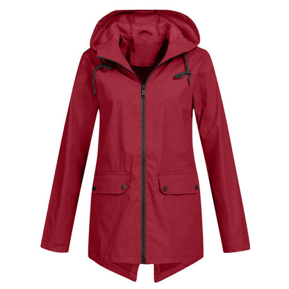 Veste De Pluie Zippée Pour Femmes | Mi-longueur