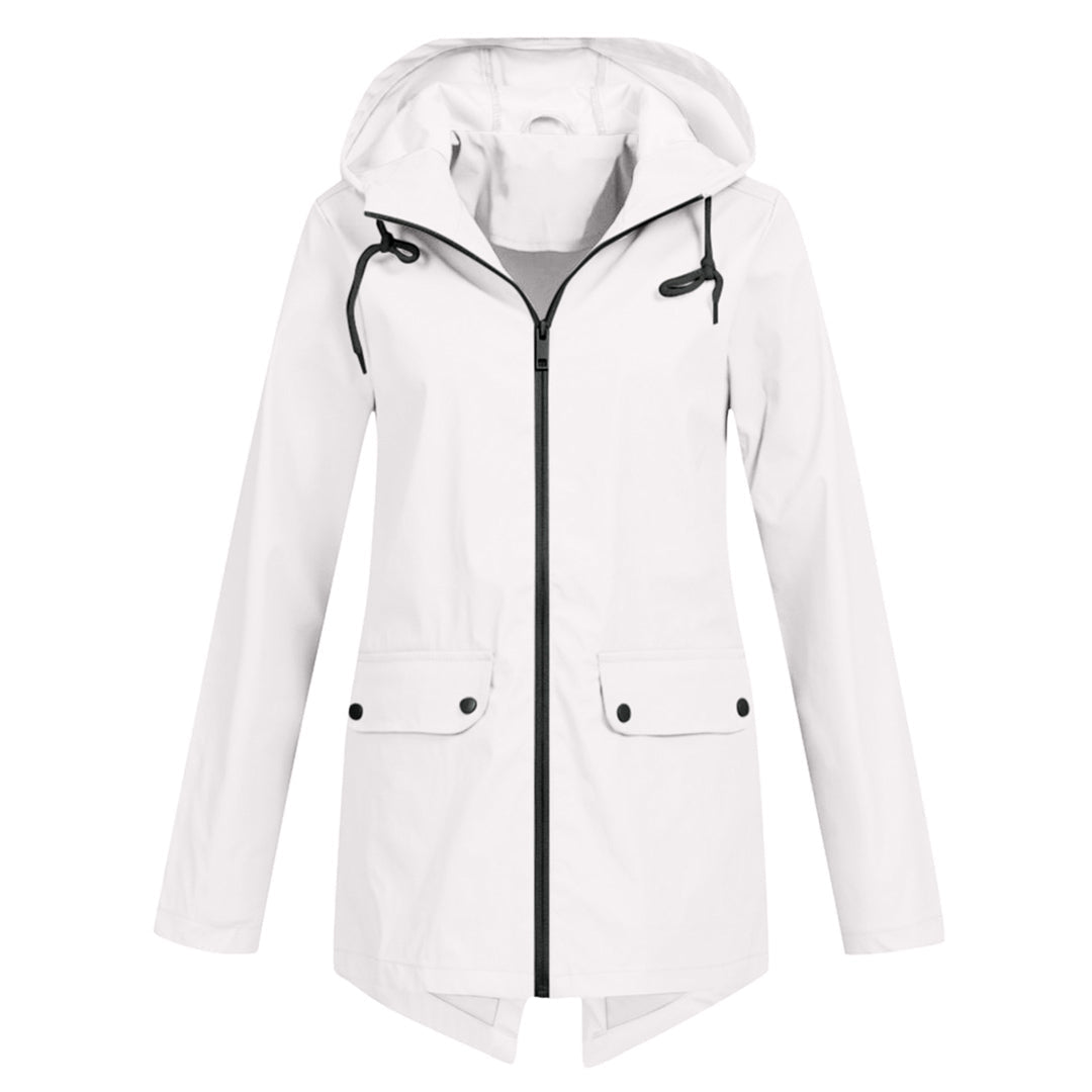 Manteau de Pluie Femme Élégant Léger avec Capuche Réglable
