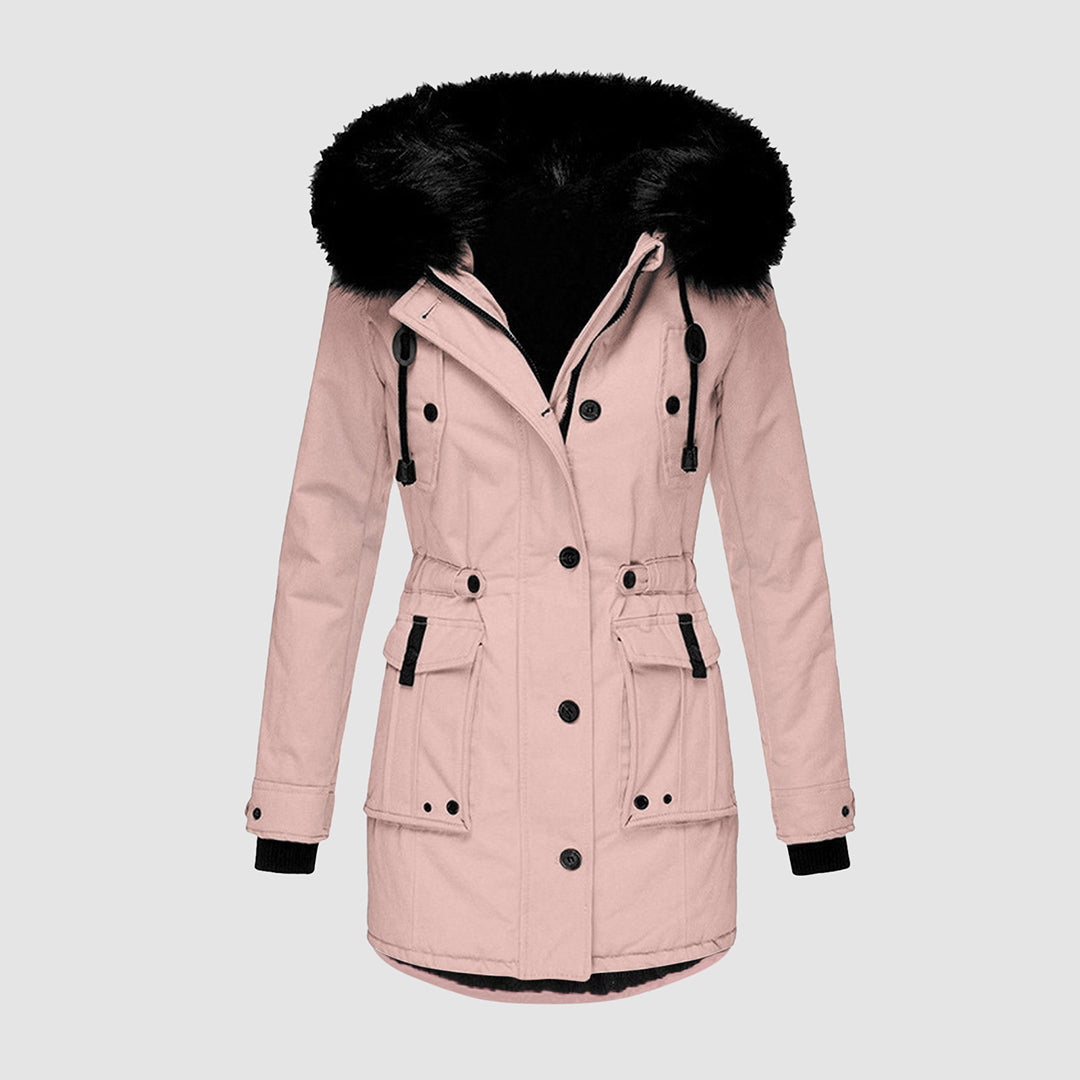 Manteau Femme Hiver Long Capuche Fourrure Douce