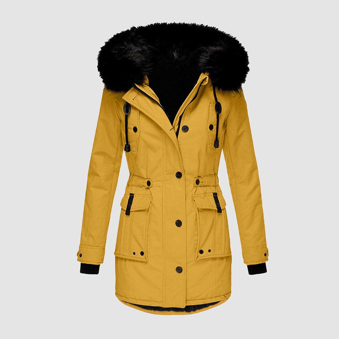Manteau Femme Hiver Long Capuche Fourrure Douce