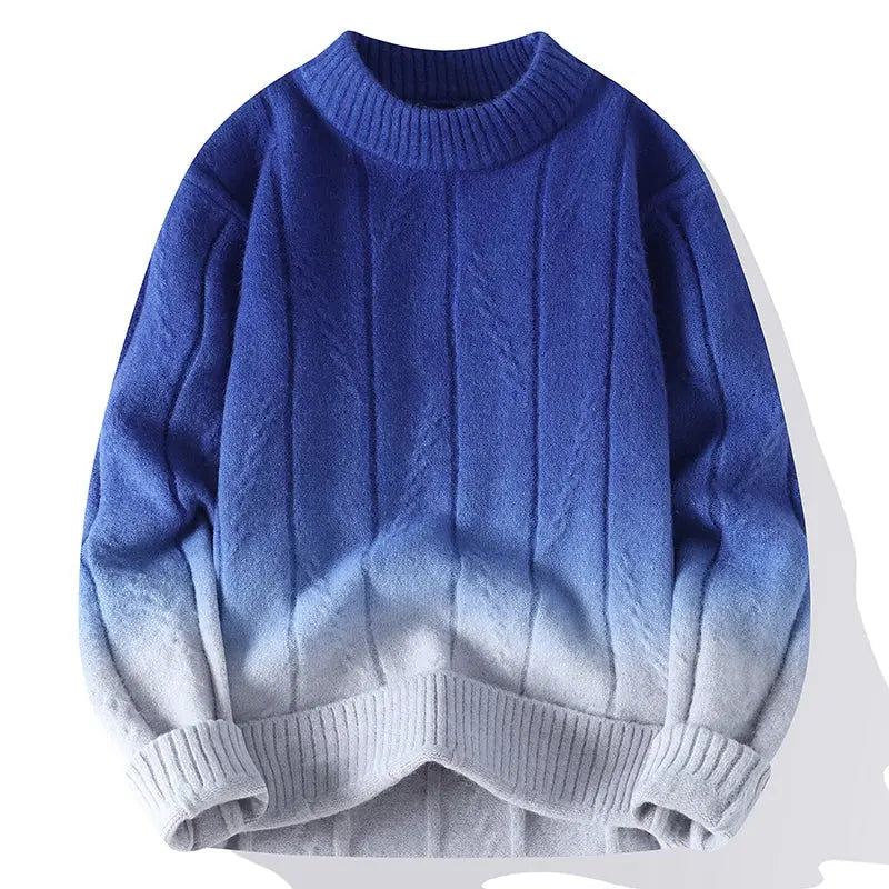 Pull en laine mélange marron et blanc hommes