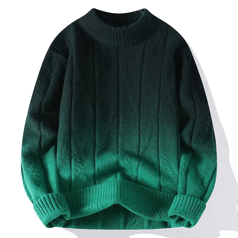 Pull en laine mélange marron et blanc hommes