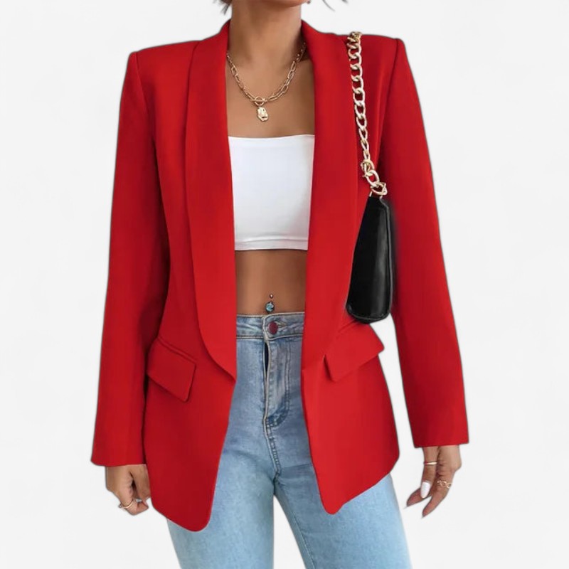 Blazer Féminin Slim avec Manches Longues et Poches