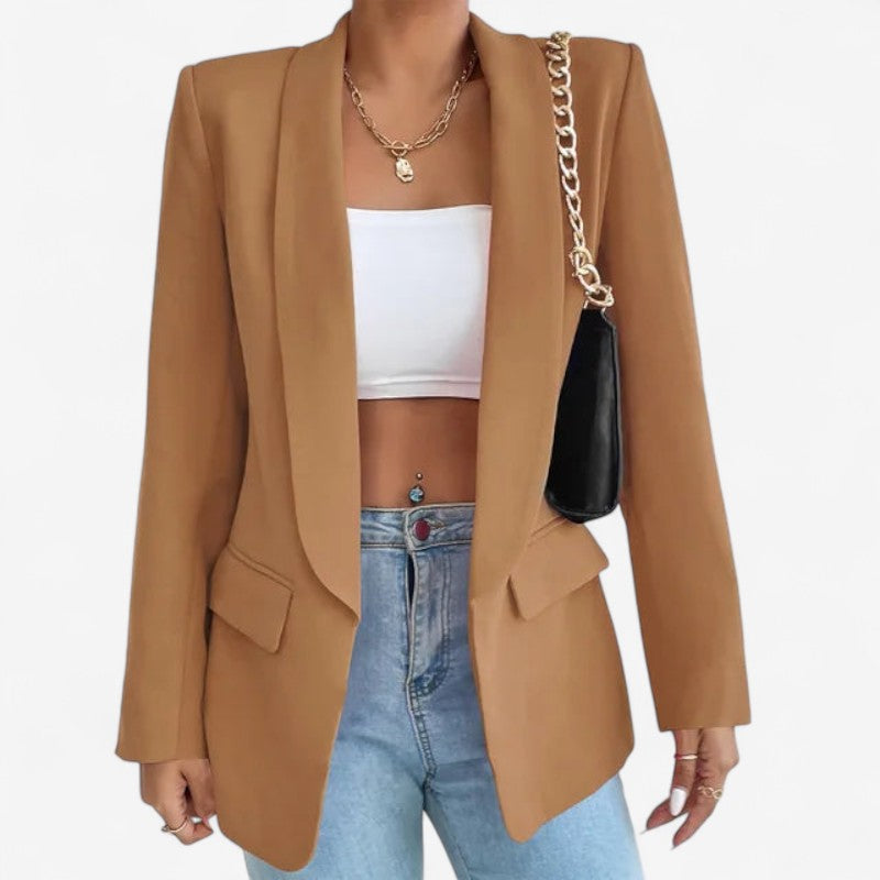 Blazer Féminin Slim avec Manches Longues et Poches