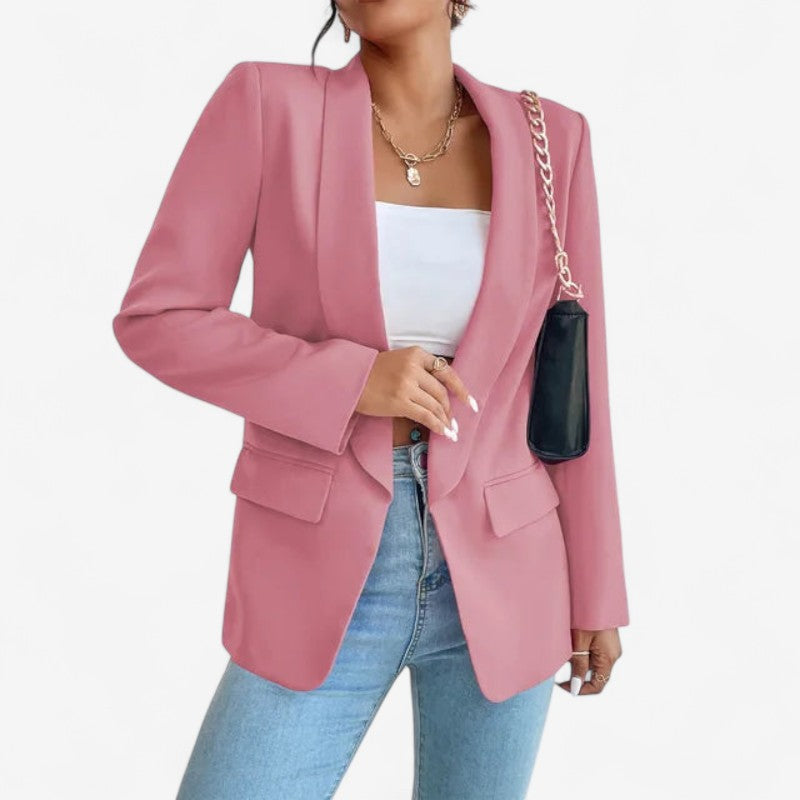 Blazer Féminin Slim avec Manches Longues et Poches