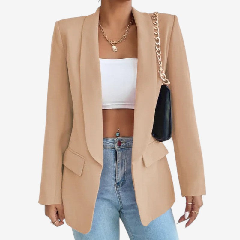 Blazer Féminin Slim avec Manches Longues et Poches