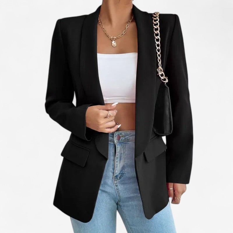 Blazer Féminin Slim avec Manches Longues et Poches - LuxeStyle