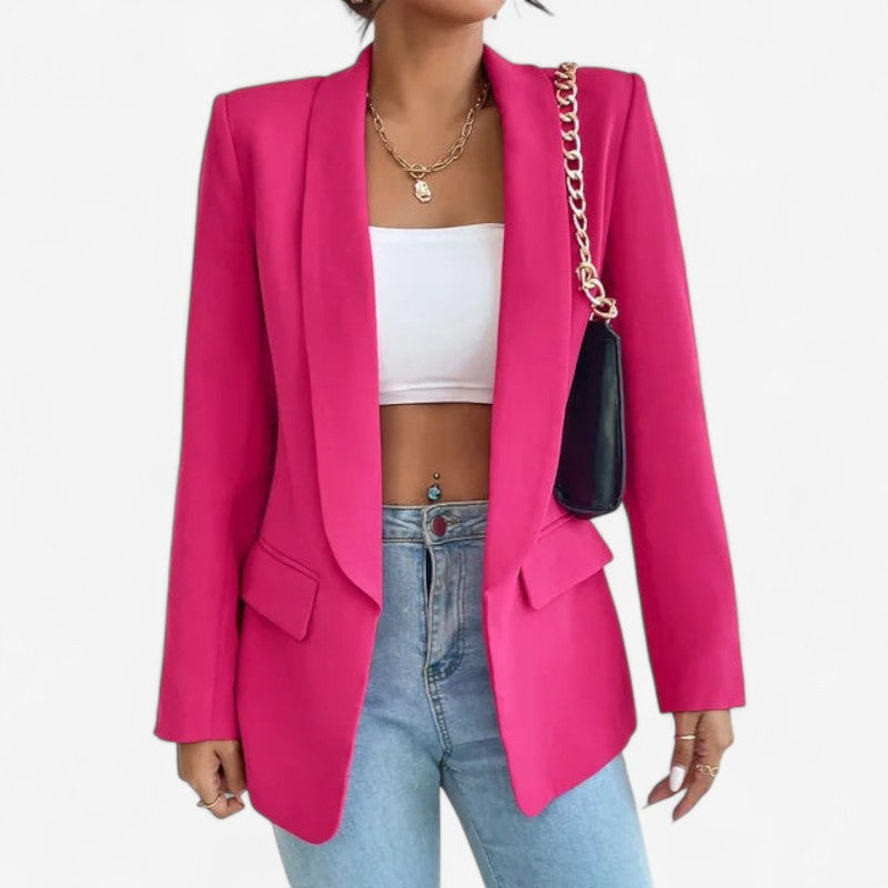 Blazer Féminin Slim avec Manches Longues et Poches