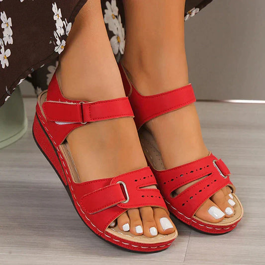 Sandales Femmes Rouge à Lacets Adjustables - LuxeStyle