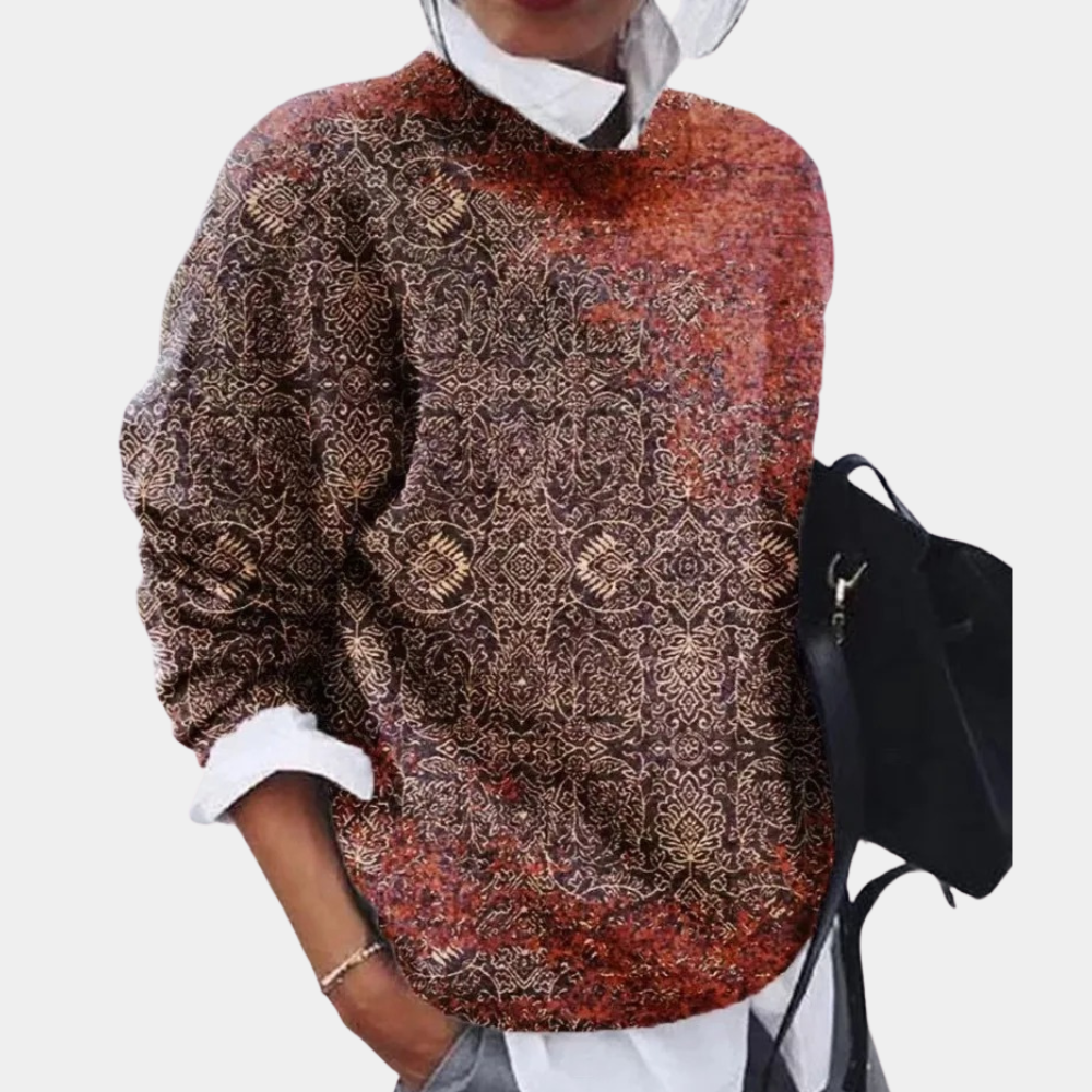 Pull Femme Imprimé Élégant pour Tous les Jours