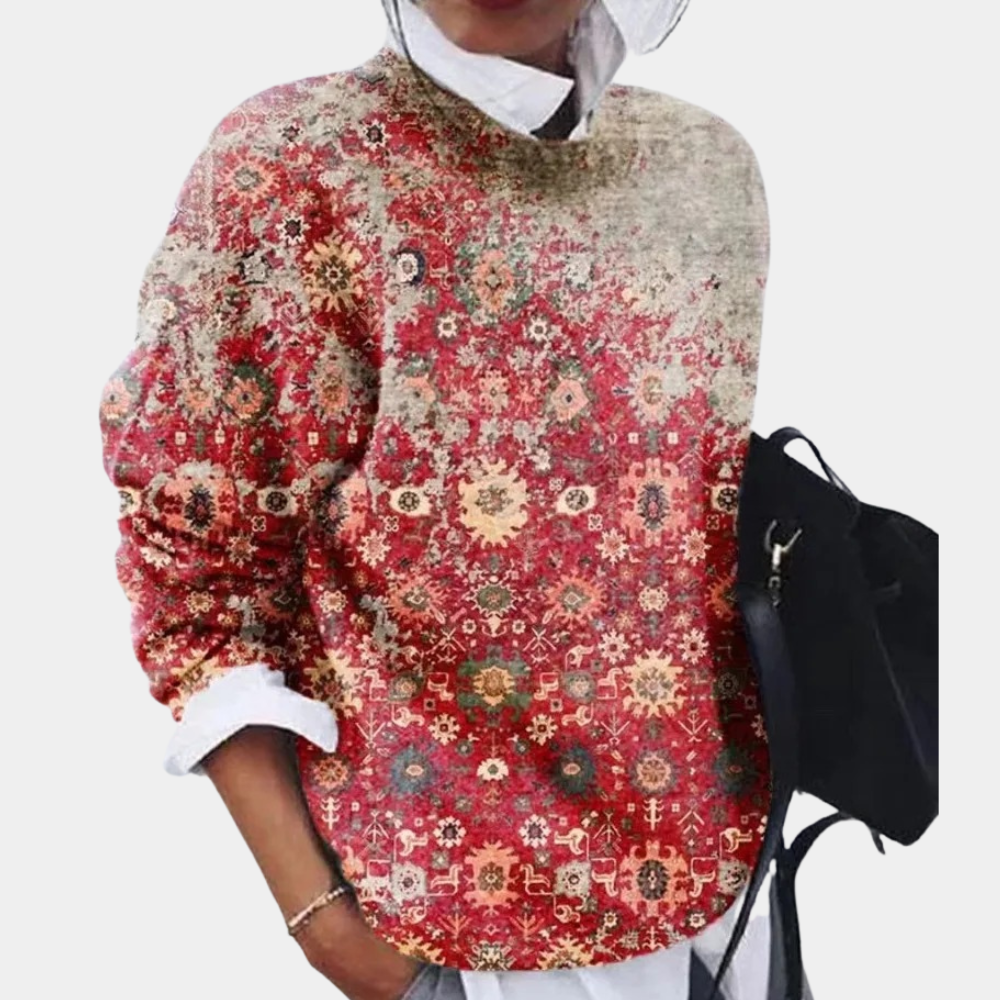 Pull Femme Imprimé Élégant pour Tous les Jours